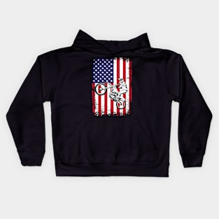 Dirt Bike American Flag Motocross USA Flag Kids Hoodie